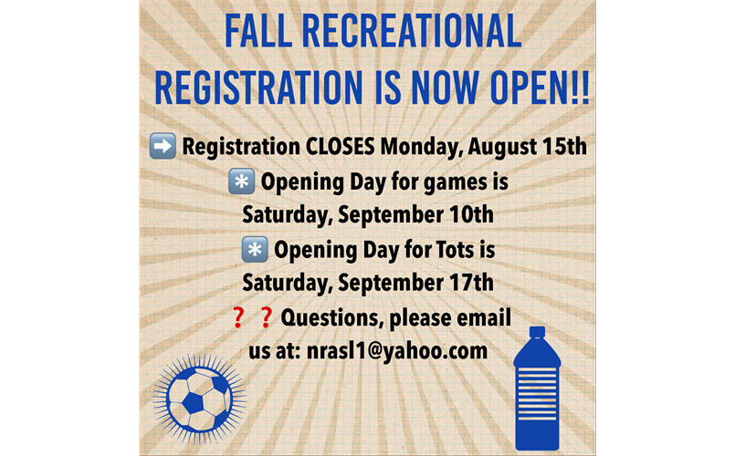 Recreational Registration is now OPEN!
