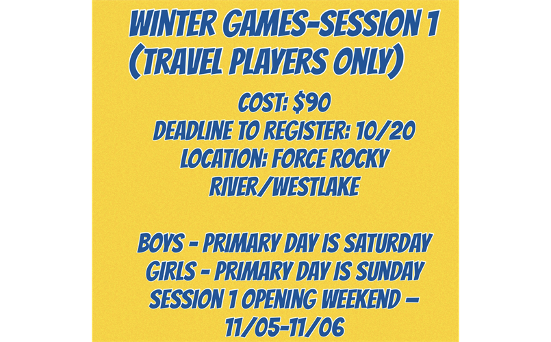Winter Indoor Games Session 1